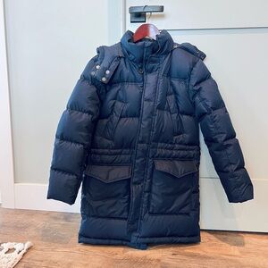 Girls Large 14 16 Navy Down Puffer Coat Polo Ralph Lauren removable hood